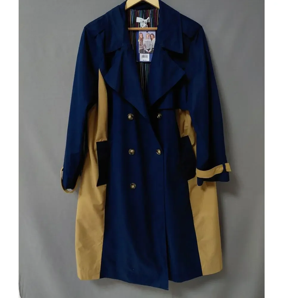 NWT LA LIGNE Blue Colorblock Trench Coat Jacket Women Size 1X